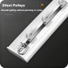Ultra-Thin Ceiling Track System for Room Dividers, 1.1 m White Track with Rollers view 4