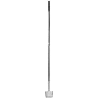Beavorty Iron Dustpan with Long Telescopic Handle, Narrow Gutter-Cleaning Dustpan for Outdoor Use