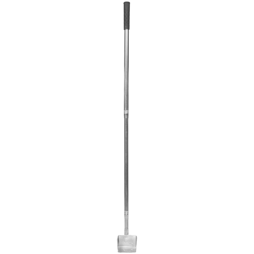 Beavorty Iron Dustpan with Long Telescopic Handle, Narrow Gutter-Cleaning Dustpan for Outdoor Use