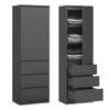 Wardrobe Cabinet with 3 Shelves and 3 Drawers, 50 x 40 x 180 cm, Anthracite view 1