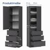 Wardrobe Cabinet with 3 Shelves and 3 Drawers, 50 x 40 x 180 cm, Anthracite view 2