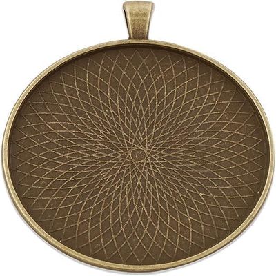 JENWUN 5 Pack Bronze Extra Large 50mm Pendant Bases