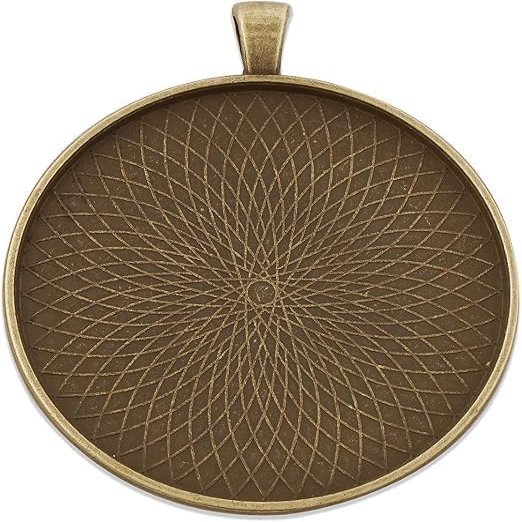 JENWUN 5 Pack Bronze Extra Large 50mm Pendant Bases