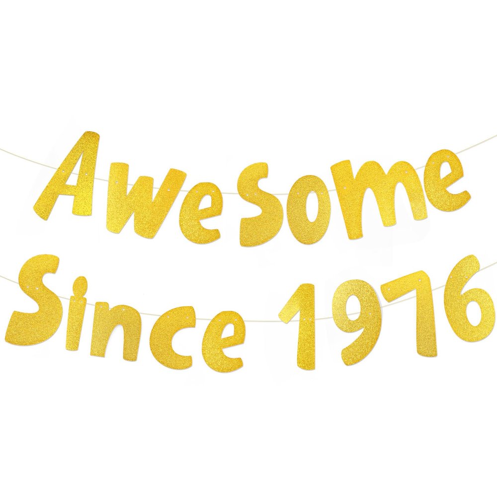 APXEL 50th Birthday Glitter Banner Gold
