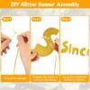 APXEL 50th Birthday Glitter Banner Gold view 3