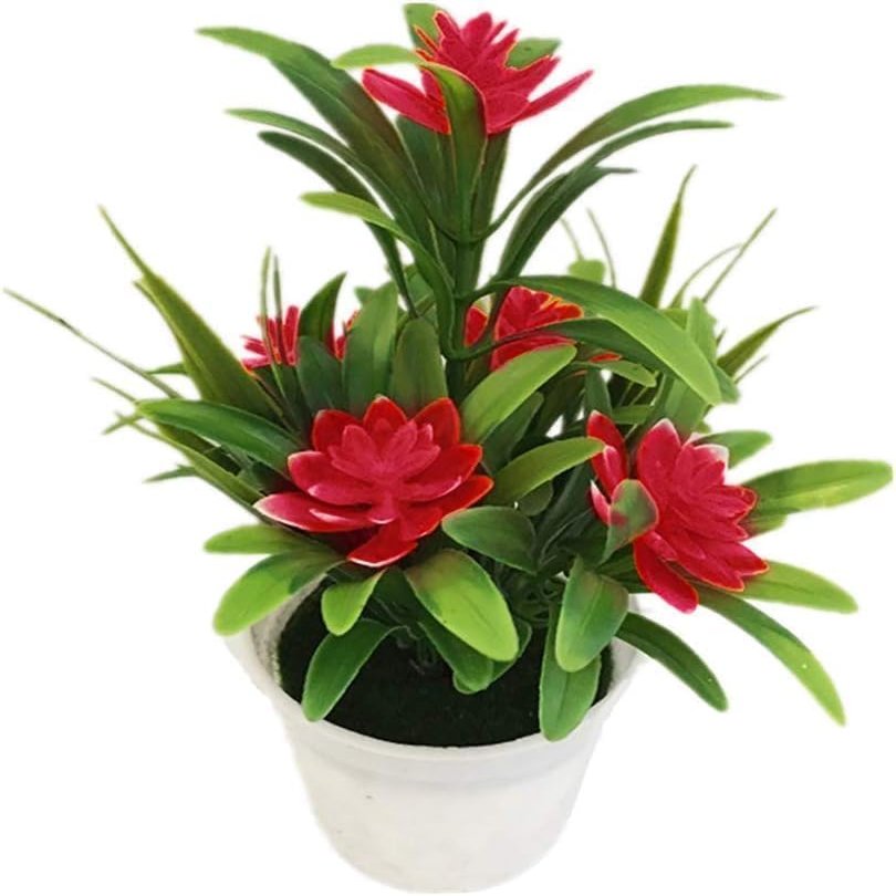 JENWUN Red Artificial Lotus Flower