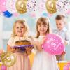 Pink White Gold 4th Birthday Decor view 4