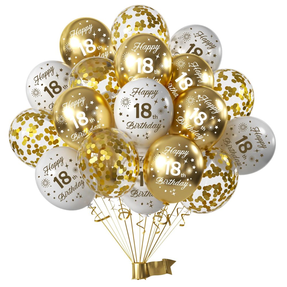 White Gold 18th Birthday Decoration Set