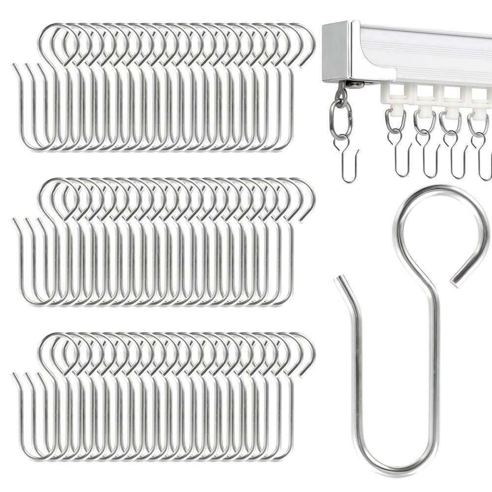 60 S-Shaped Curtain Hooks