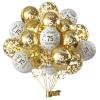 75th Birthday Balloons, White and Gold, 15-Piece Set view 1
