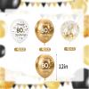 75th Birthday Balloons, White and Gold, 15-Piece Set view 2