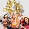 75th Birthday Balloons, White and Gold, 15-Piece Set view 4