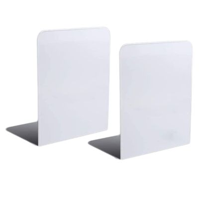 Metal Bookends for Heavy Books, White