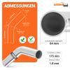 45° Aluminum Pipe Elbow, 64 mm OD, Polished & Beaded view 2