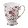 Porcelain Tea Cups with Floral Pattern, 300 ml Bone China Coffee Mug with Handle view 1