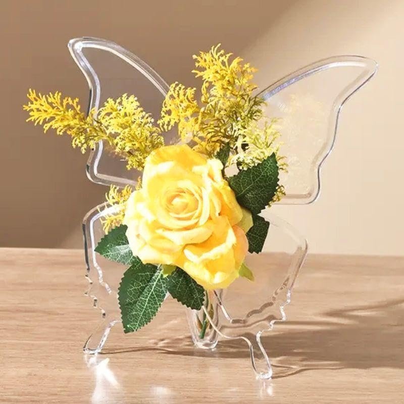 Transparent Acrylic Butterfly Vase