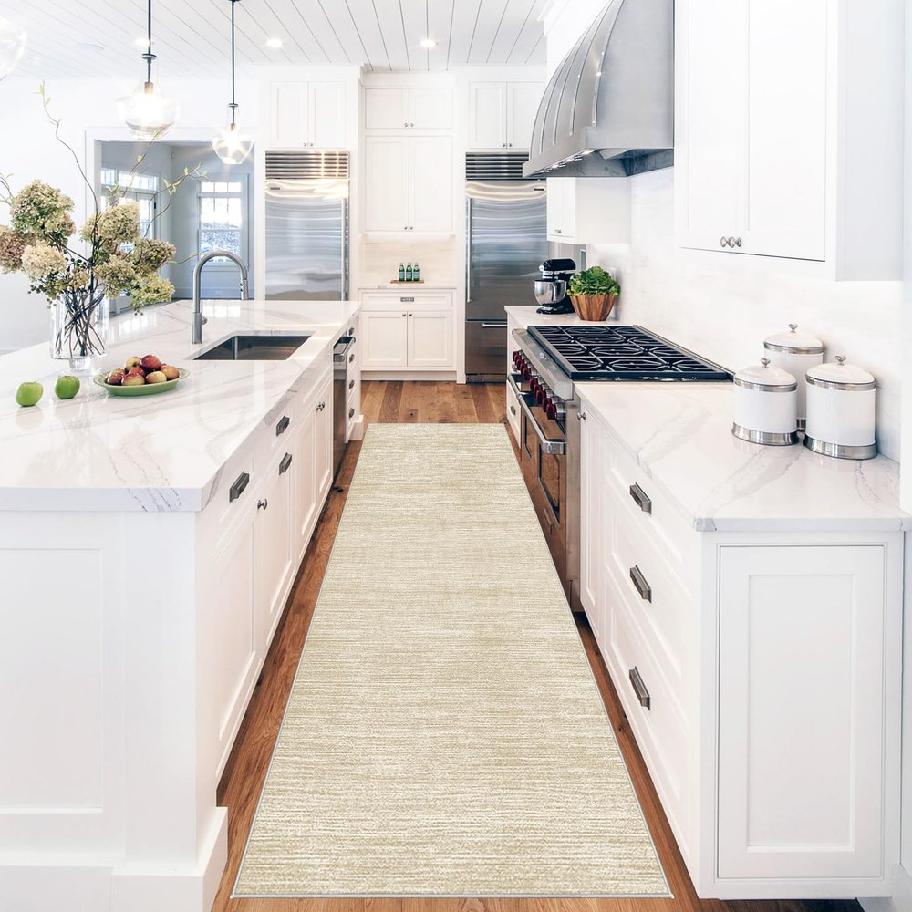 Beige Washable Non-Slip Runner Rug, 80 x 150 cm