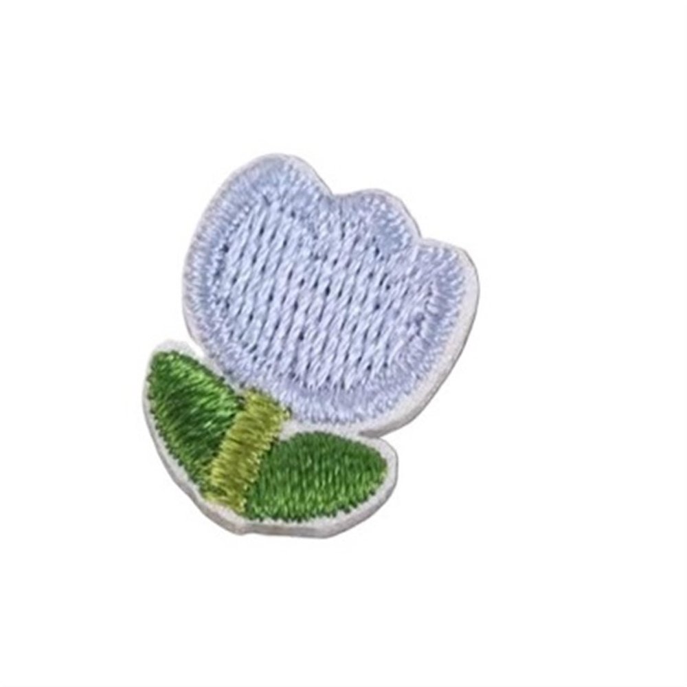 Embroidered Repair Appliqué Patches, 10 Pieces, Self-Adhesive, Tulip Flowers, Multicolor, 1.6 x 1.3 cm