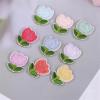 Embroidered Repair Appliqué Patches, 10 Pieces, Self-Adhesive, Tulip Flowers, Multicolor, 1.6 x 1.3 cm view 2