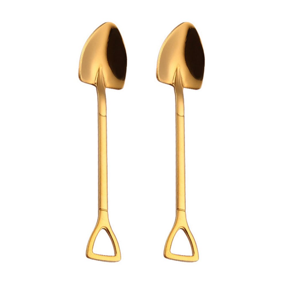 Padivine 2X Gold Creative Stainless Steel Small Scoop Spoon