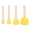 Walfront 4 Foam Brushes with Wooden Handle view 1