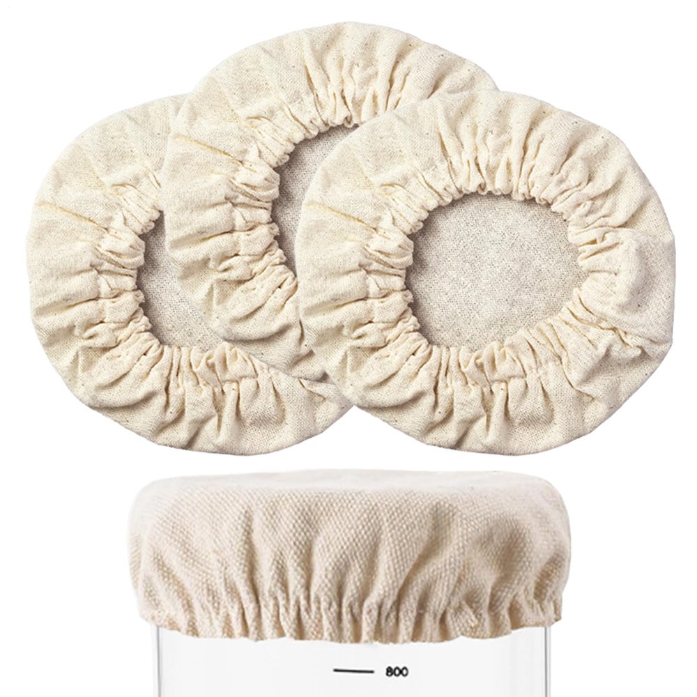 Yonuaret Lid for Sourdough Starter - Removable Linen Lid for Mixing Bowls