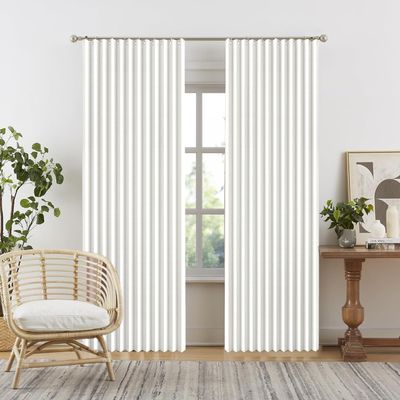 TYYUETY Magnetic Blackout Curtain, White, W180 x H100 cm