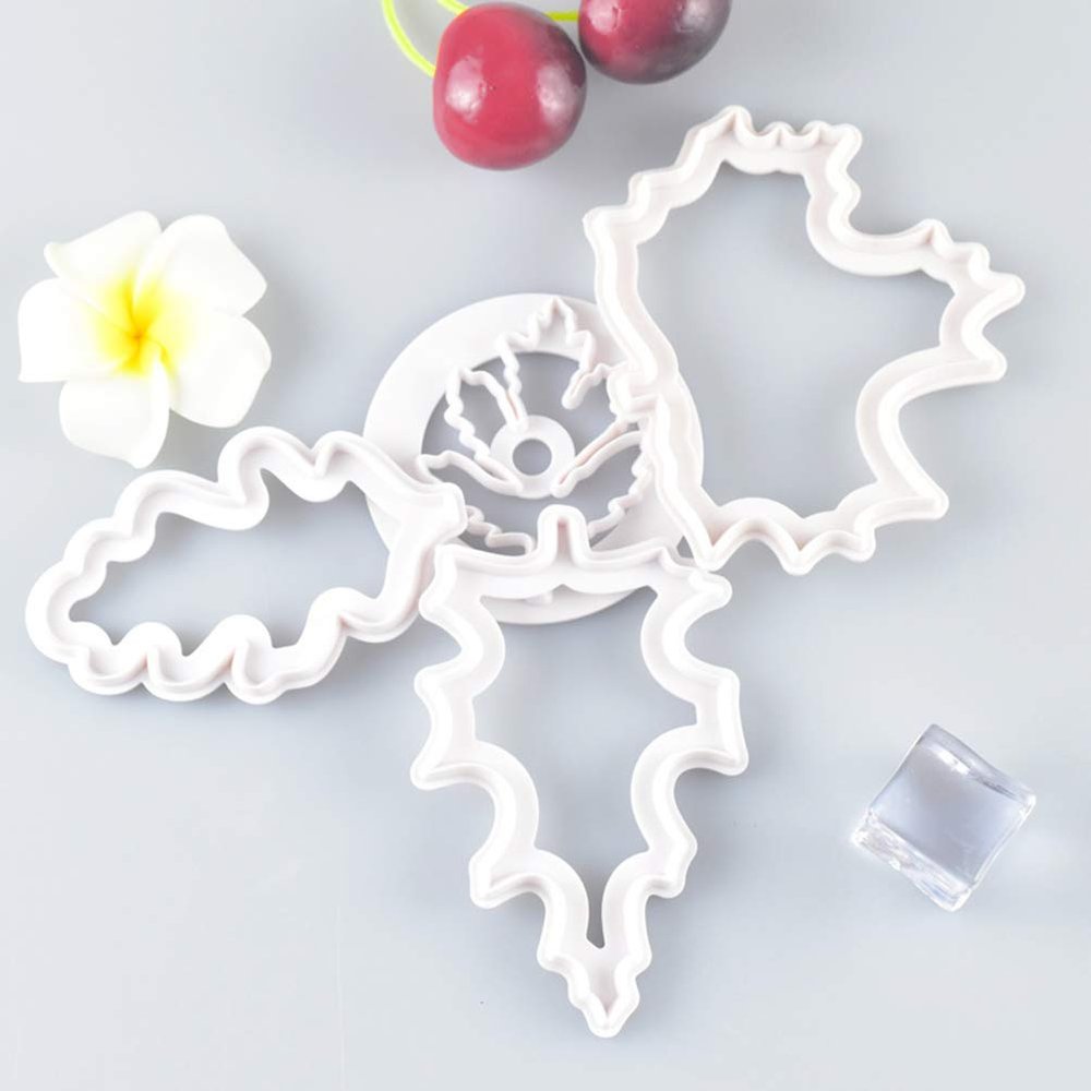 Phefop 4-Piece Christmas Leaf Cookie Cutter Set