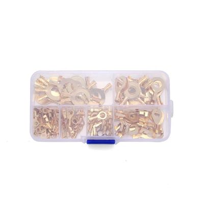 150-Piece Boxed Terminal Block Wire Connectors, M3/M4/M5/M6/M8/M10 O-Type Grounding Terminals, Cold-Pressed Copper Lugs