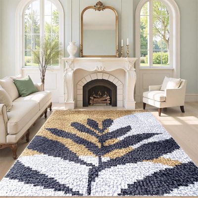 QUIYAEZY DIY Latch Hook Rug Kit with Tools, 130 x 150 cm