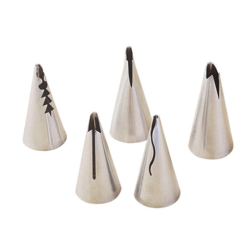 5-Piece Stainless Steel Icing Piping Tips