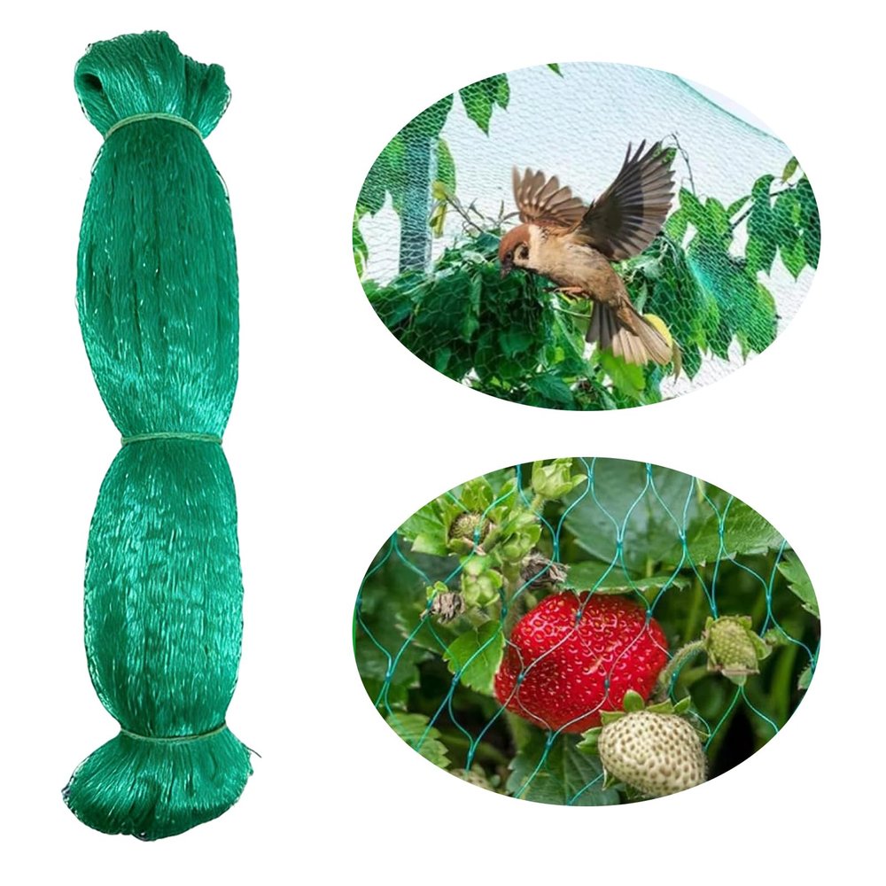 Bird Protection Net 4 x 12 m, Fine Mesh 1.5 x 2 cm, Green