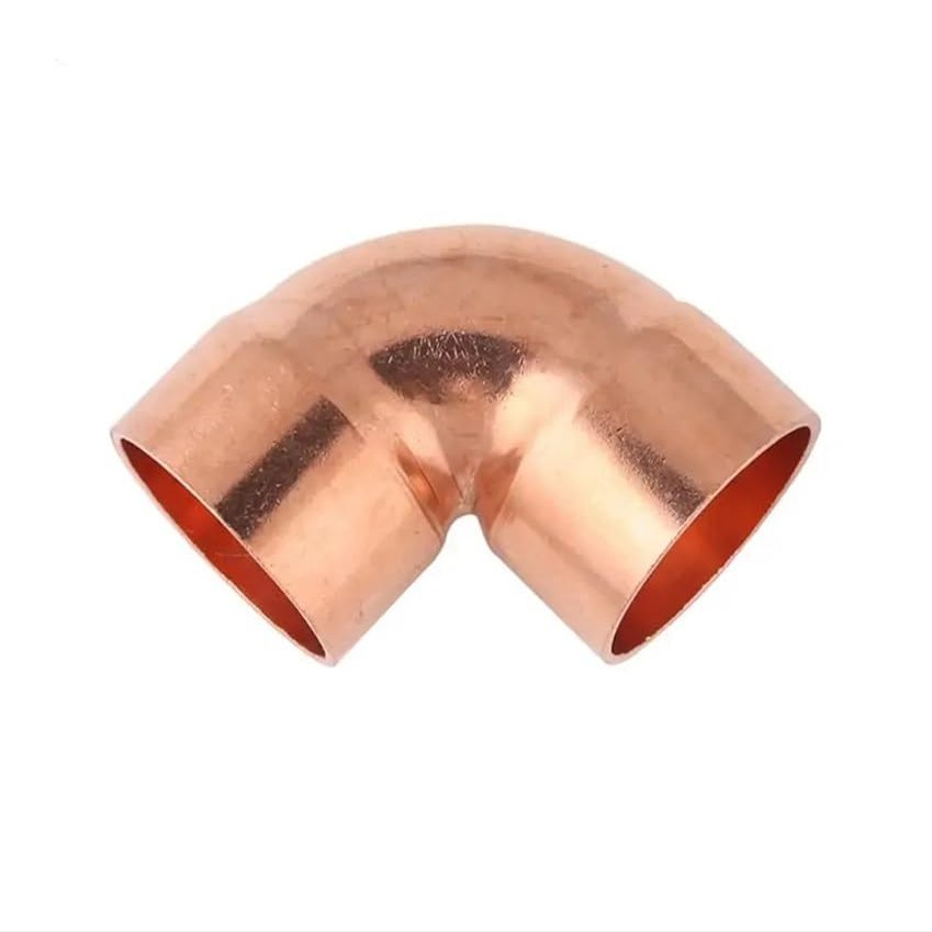 IDGTTLDF 1/4", 3/8", 1/2", 6.35, 8, 10, 14, 15, 16–219 mm ID Pure Copper 90-Degree End-Feed Solder Elbow Plumbing Fitting Coupler for Air Conditioners (6.35 mm ID, 0.8 mm Wall)