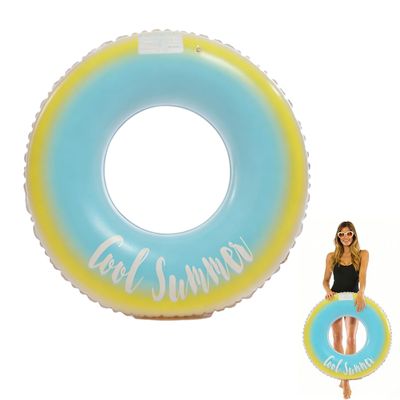 Inflatable Swimming Ring for Adults and Children, PVC Pool Float, Blue