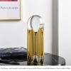Transparent Round Glass Crystal Ball with Exquisite Metal Stand, Decorative for Home, Living Room, Office, Dining or Coffee Table, C-Short view 2
