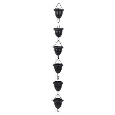 Baxnore Black Acorn Rain Chain, 1.1 m