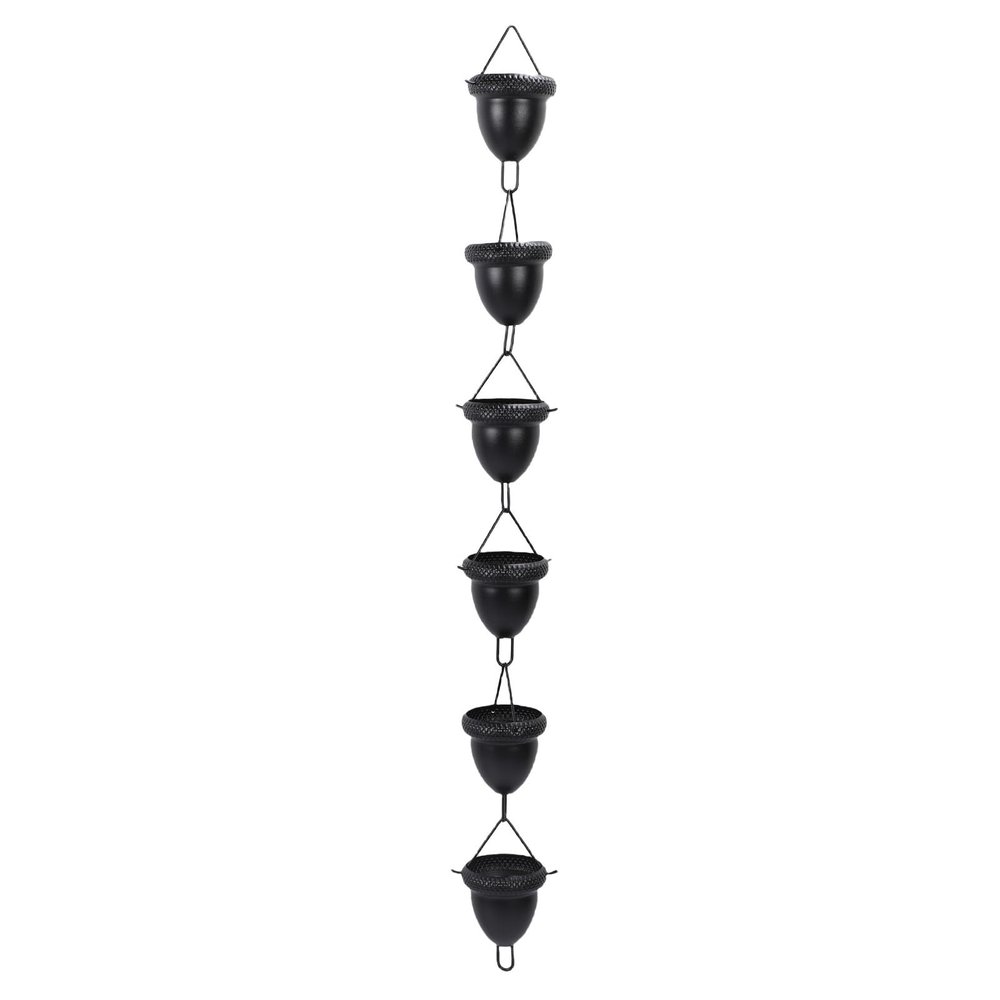 Baxnore Black Acorn Rain Chain, 1.1 m