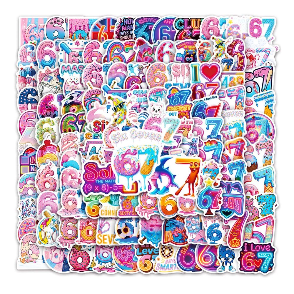 Six Seven Sticker Set - 67 Meme Stickers
