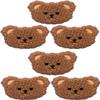 6 Brown Plush Iron-On Patches view 1