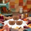 6 Brown Plush Iron-On Patches view 3