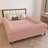 RIDEONMOP Bordered Fitted Sheet with Removable Sides, Pink, 135 x 200 cm view 1