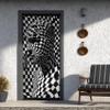 3D Self-Adhesive Door Film, Black and White, 80 × 200 cm view 1