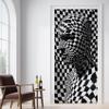 3D Self-Adhesive Door Film, Black and White, 80 × 200 cm view 3