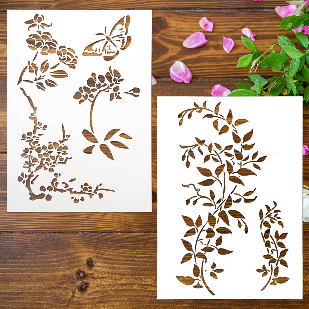 2-Piece Large Leaf Stencil Set