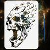 FINGERINSPIRE Skull Stencil with Skeleton Design and Brush 21x29.7cm Reusable for Painting Wood, Walls, Fabrics, and Furniture DIY Home Decor view 1