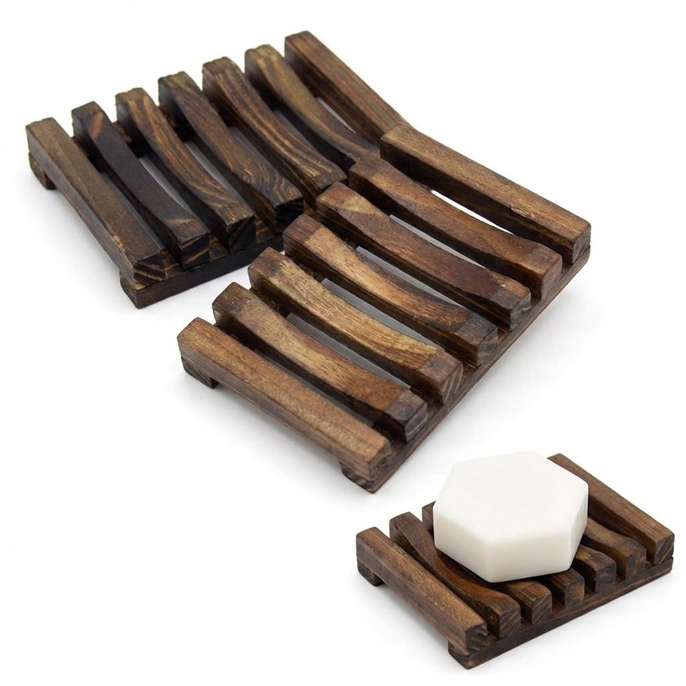 2-Pack Wooden Soap Dishes