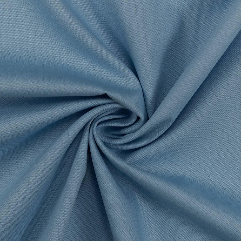 Cotton Poplin Fabric, 100% Cotton, Solid Jeans Blue