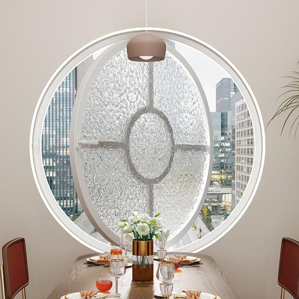 Round Rotating Tempered Glass Ventilation Window with Aluminum Frame