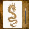 FINGERINSPIRE Dragon Totem Stencil with Brush 21x29.7cm view 1