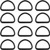 JENWUN Metal D-Rings, Black, 3.8 cm Inner Diameter, 12 Pieces view 1